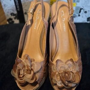 Chinese Laundry Brown Floral Wedges